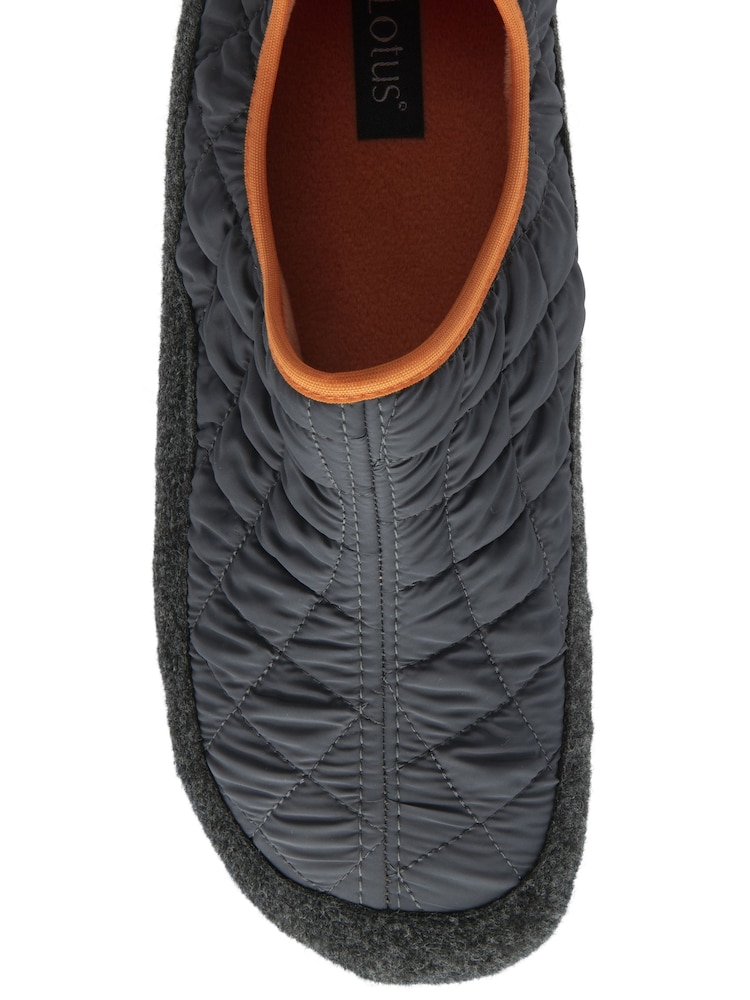Lotus Grey Quilted Full Shoe Slippers - Image 4 of 4