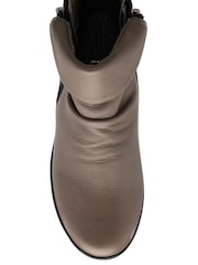 Lotus Grey Leather Wedge Ankle Boots - Image 4 of 4