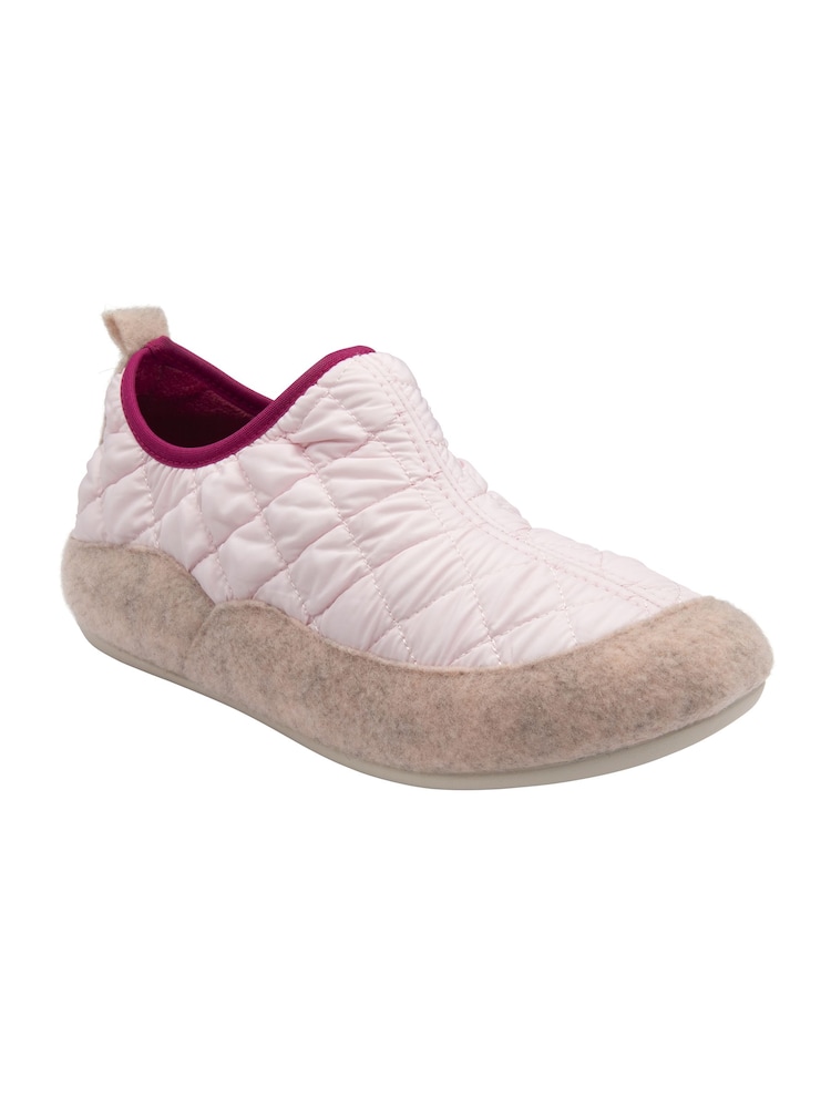 Lotus Pink Quilted Textile Slippers - Image 1 of 4
