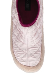 Lotus Pink Quilted Textile Slippers - Image 4 of 4