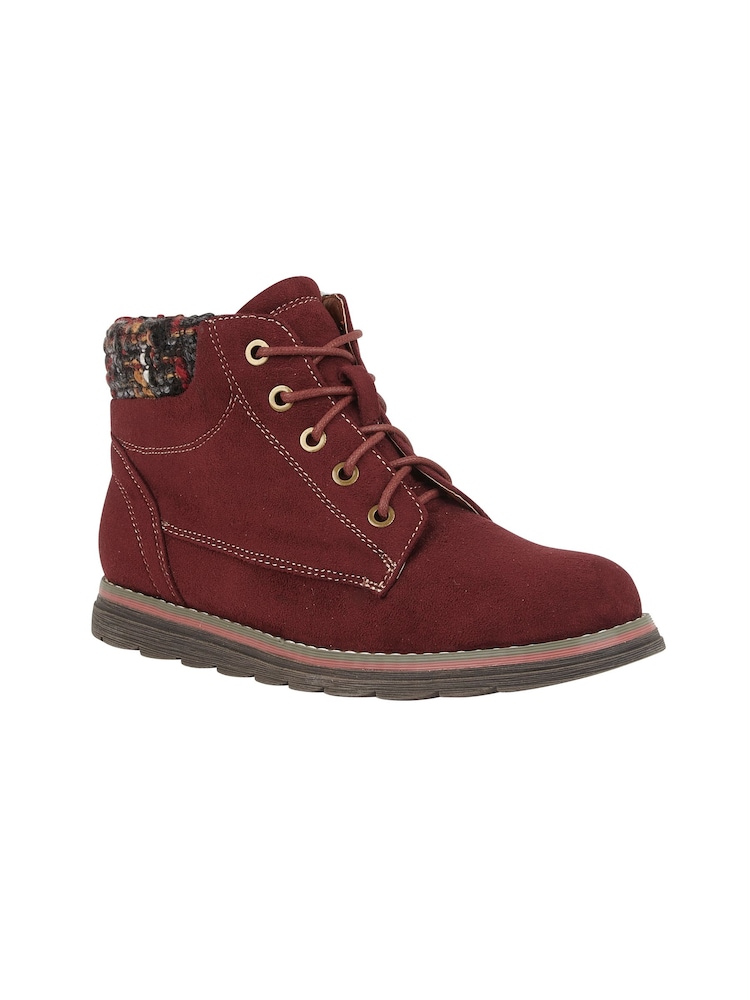 Lotus Red Zip-Up Ankle Boots - Image 1 of 4