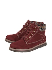 Lotus Red Zip-Up Ankle Boots - Image 2 of 4
