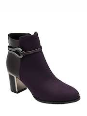 Lotus Purple Heeled Ankle Boots - Image 1 of 4