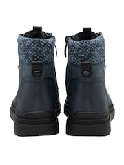 Lotus Blue Zip Up Flat Ankle Boots - Image 3 of 4