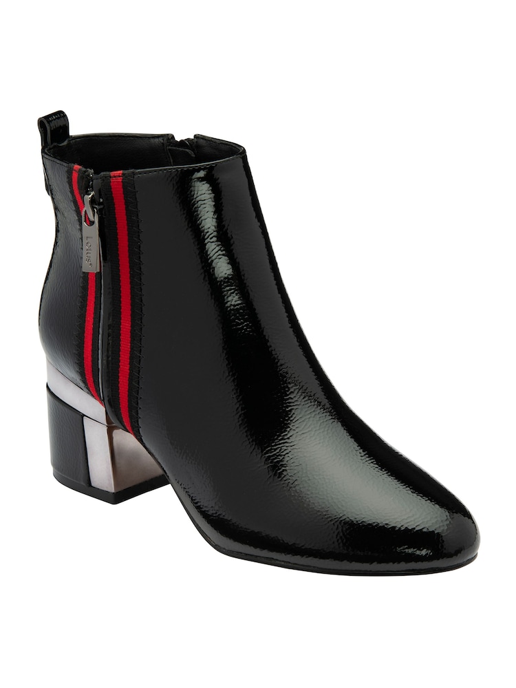 Lotus Black Heeled Ankle Boots - Image 1 of 4