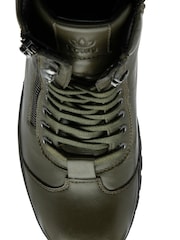 Lotus Green Leather Zip Up Ankle Boots - Image 4 of 4