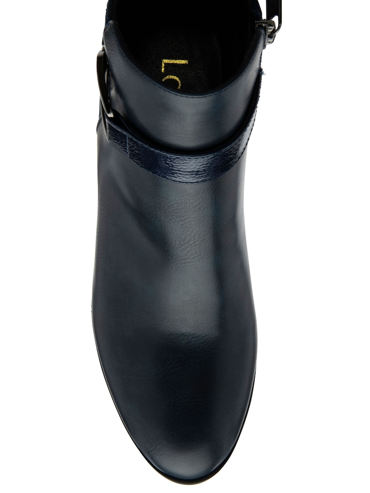 Lotus Blue Patent Lace-Up Ankle Boots - Image 4 of 4