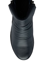 Lotus Blue Leather Wedge Ankle Boots - Image 4 of 4