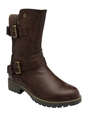 Lotus Brown Mid-Calf Boots - Image 1 of 4