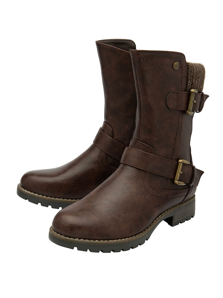 Lotus Brown Mid-Calf Boots - Image 2 of 4
