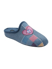 Lotus Blue Textile Mule Slippers - Image 1 of 4