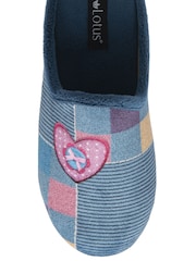 Lotus Blue Textile Mule Slippers - Image 4 of 4