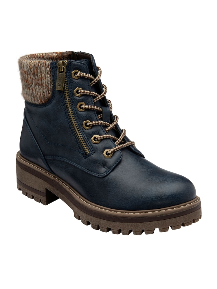 Lotus Blue Zip-Up Ankle Boots - Image 1 of 4