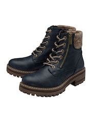 Lotus Blue Zip-Up Ankle Boots - Image 2 of 4