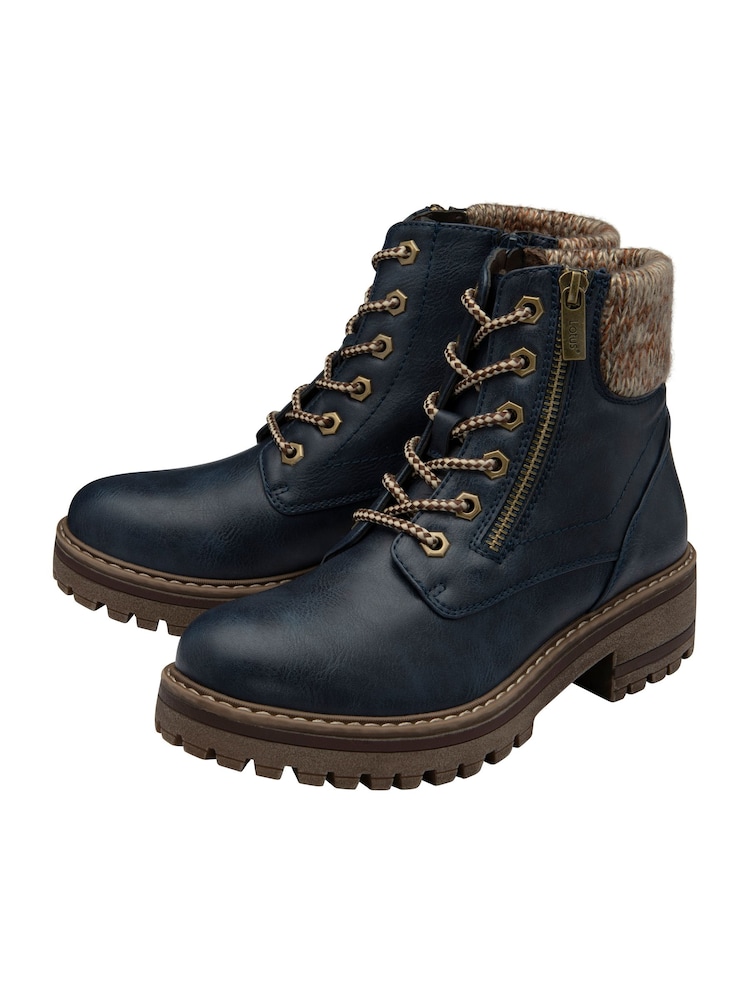 Lotus Blue Zip-Up Ankle Boots - Image 2 of 4
