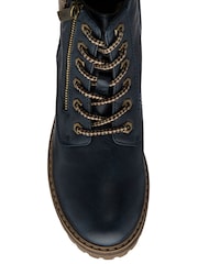 Lotus Blue Zip-Up Ankle Boots - Image 4 of 4