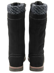 Lotus Black Textile Knee High Boots - Image 3 of 4