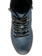 Lotus Blue Zip Up Flat Ankle Boots - Image 4 of 4