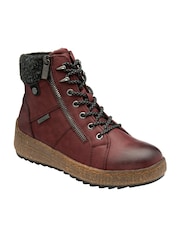 Lotus Red Zip-Up Flat Ankle Boots - Image 1 of 4