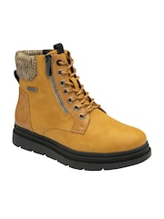 Lotus Yellow Zip Up Flat Ankle Boots - Image 1 of 4