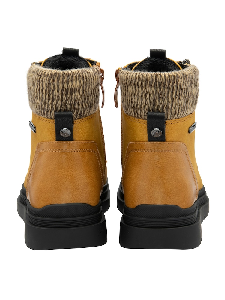 Lotus Yellow Zip Up Flat Ankle Boots - Image 3 of 4