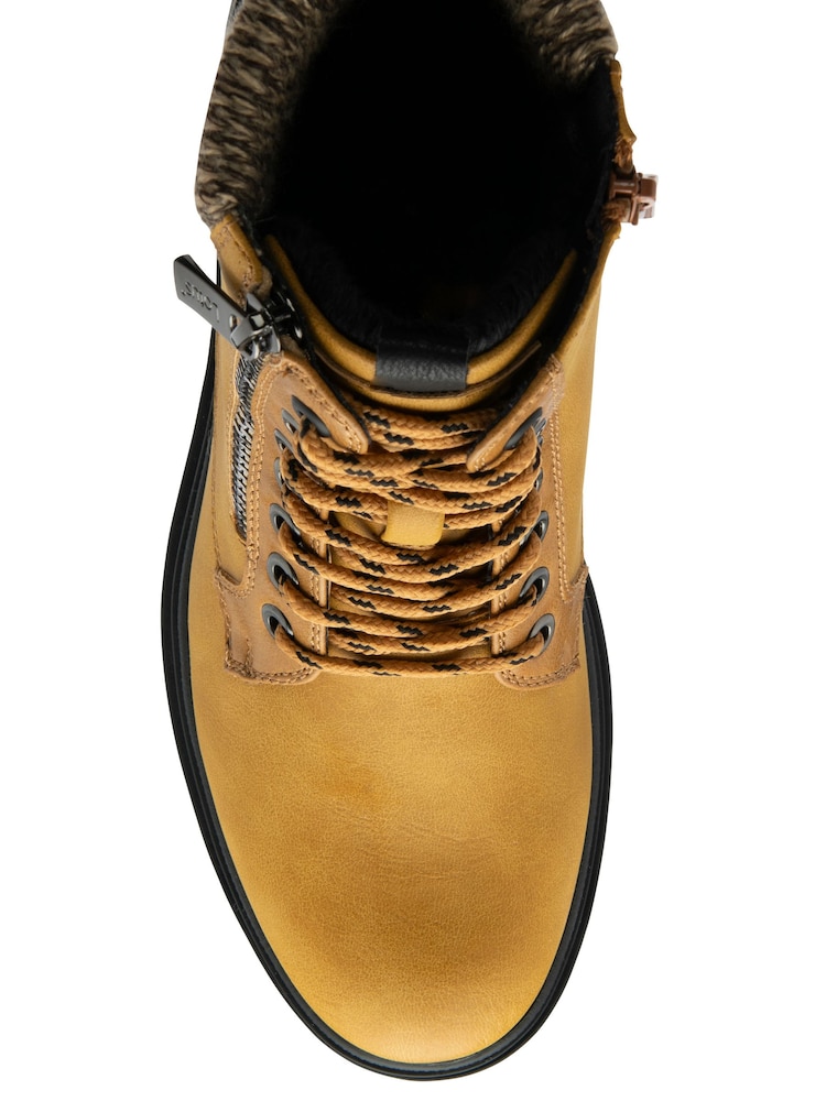 Lotus Yellow Zip Up Flat Ankle Boots - Image 4 of 4