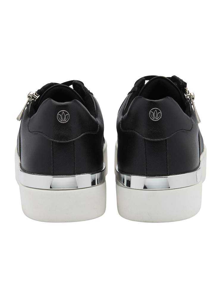 Lotus Black Zip Up Flat Trainers - Image 3 of 4