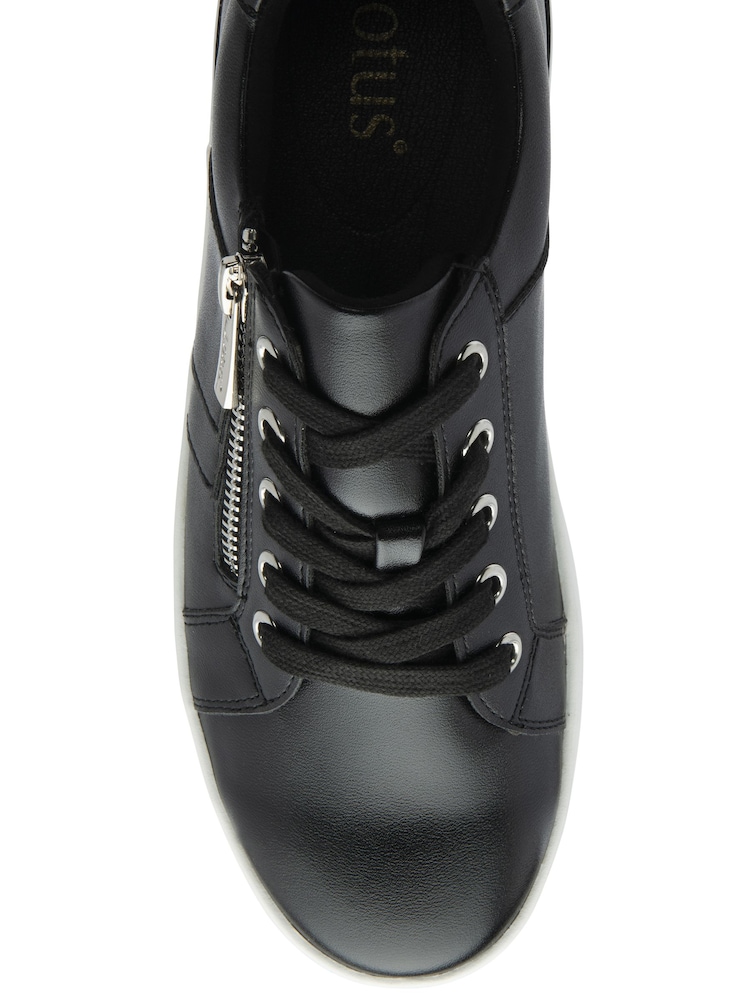 Lotus Black Zip Up Flat Trainers - Image 4 of 4