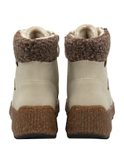 Lotus White Zip-Up Flat Ankle Boots - Image 3 of 4