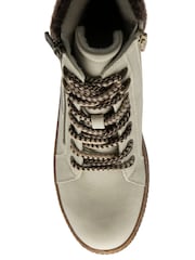 Lotus White Zip-Up Flat Ankle Boots - Image 4 of 4