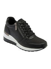 Lotus Black Zip Up Wedge Trainers - Image 1 of 4