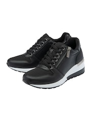 Lotus Black Zip Up Wedge Trainers - Image 2 of 4