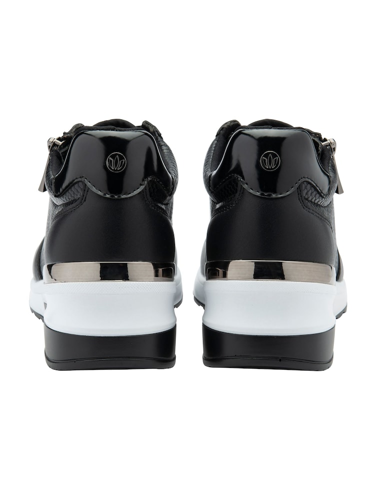 Lotus Black Zip Up Wedge Trainers - Image 3 of 4