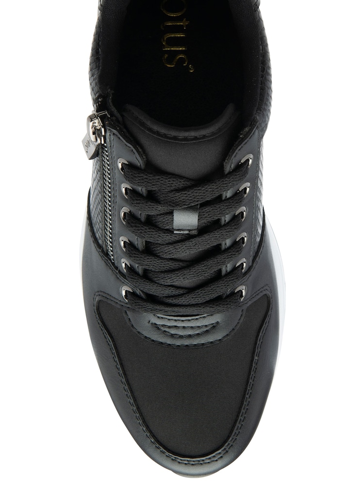 Lotus Black Zip Up Wedge Trainers - Image 4 of 4