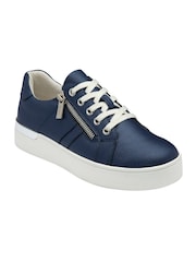 Lotus Blue Zip-Up Flat Trainers - Image 1 of 4