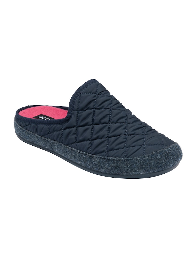 Lotus Blue Quilted Mule Slippers - Image 1 of 4 Lotus Blue Quilted Mule Slippers - Image 1 of 4
