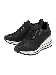 Lotus Black Zip Up Wedge Trainers - Image 2 of 4