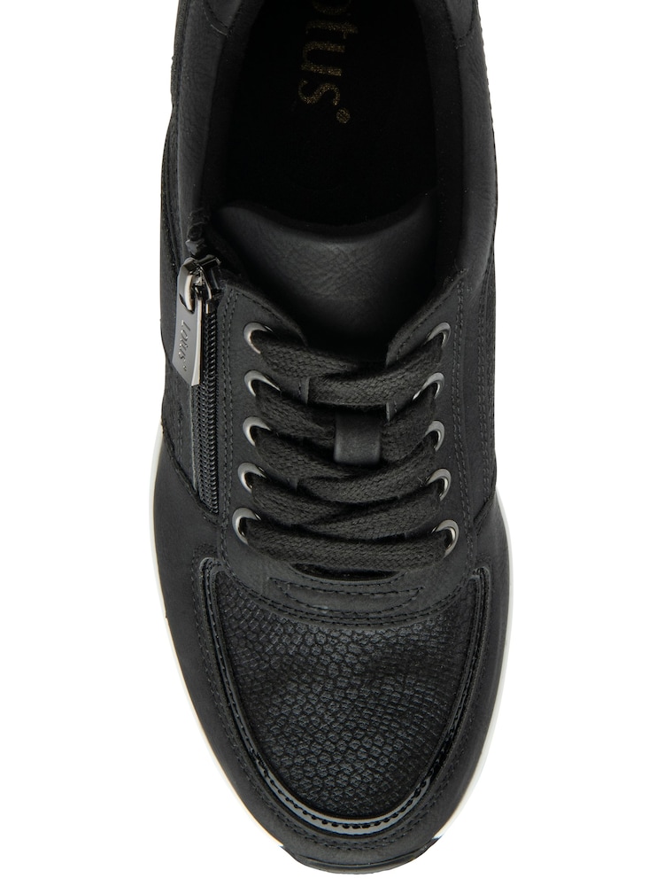 Lotus Black Zip Up Wedge Trainers - Image 4 of 4