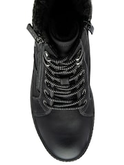 Lotus Black Zip Up Flat Ankle Boots - Image 4 of 4