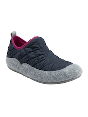 Lotus Blue Quilted Textile Slippers - Image 1 of 4