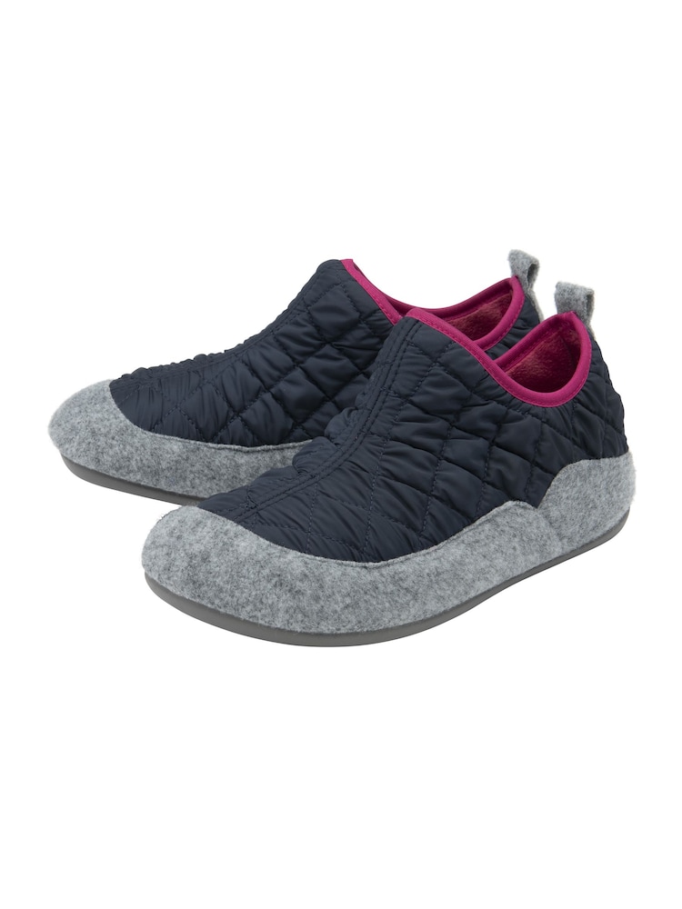 Lotus Blue Quilted Textile Slippers - Image 2 of 4