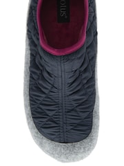 Lotus Blue Quilted Textile Slippers - Image 4 of 4
