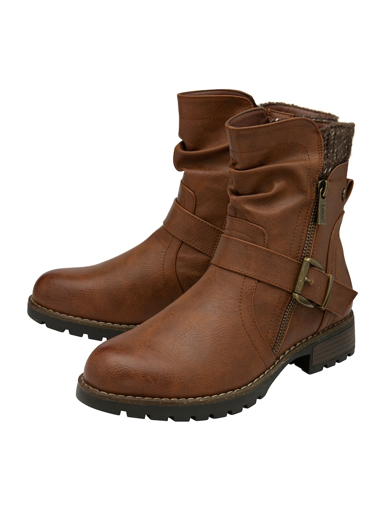 Lotus Brown Mid Calf Boots - Image 2 of 4
