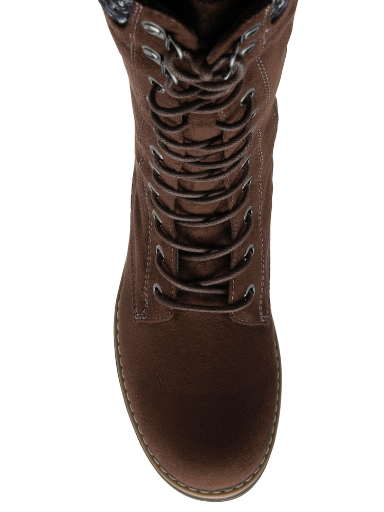 Lotus Brown Textile Knee High Boots - Image 4 of 4