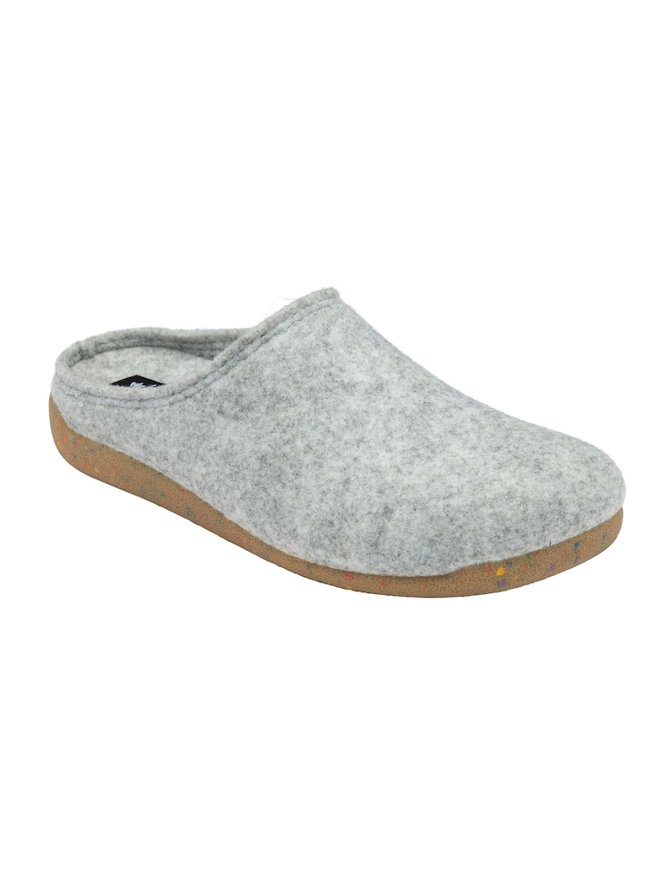 Lotus Grey Textile Mule Slippers - Image 1 of 4