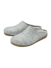 Lotus Grey Textile Mule Slippers - Image 2 of 4