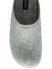 Lotus Grey Textile Mule Slippers - Image 4 of 4