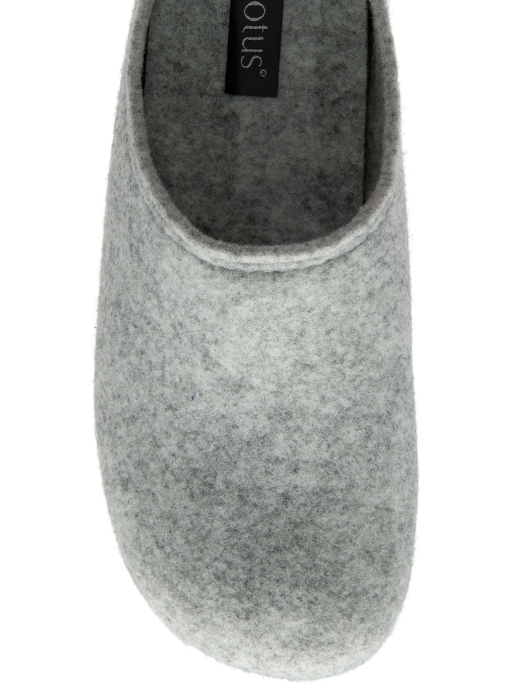 Lotus Grey Textile Mule Slippers - Image 4 of 4