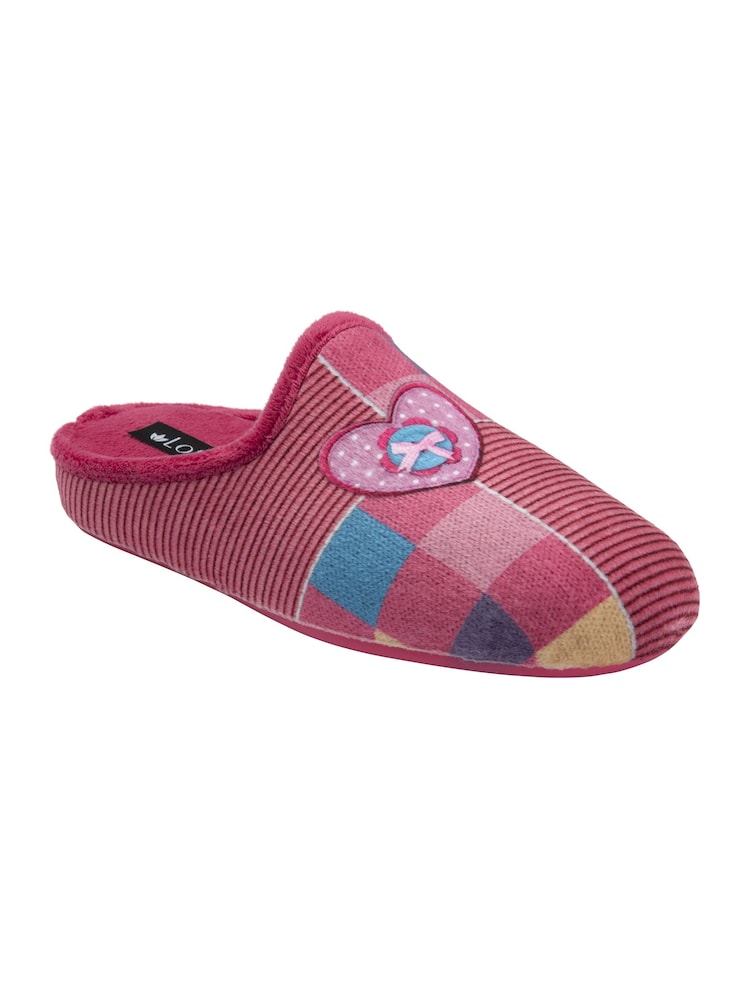 Lotus Pink Textile Mule Slippers - Image 1 of 4