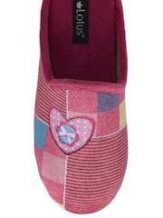 Lotus Pink Textile Mule Slippers - Image 4 of 4